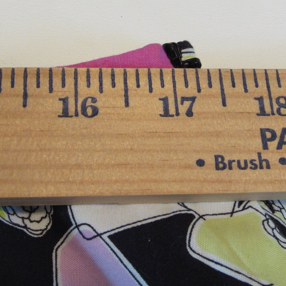 Liz Claiborne Pleated Skirt with Purses/Handbag Design Size 14 Black/Pink/Green - Picture 5 of 6